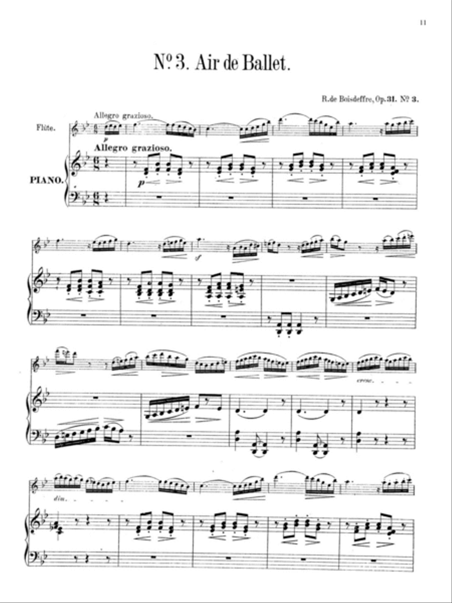Trois Pièces for Flute and Piano Flute Solo scores gallery preview page 4