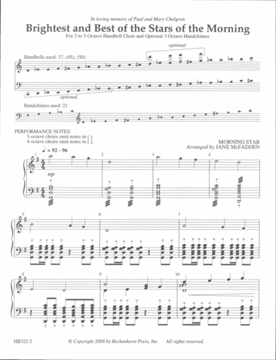Brightest and Best of the Stars of the Morning 5-Octaves scores gallery preview page 2