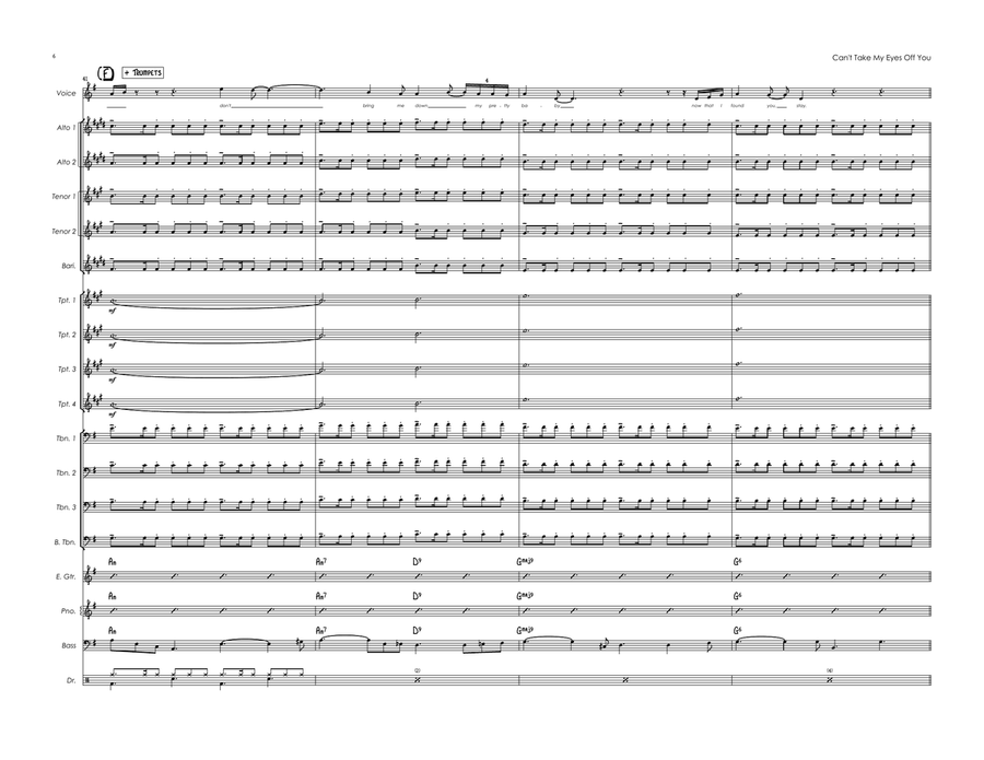 Can't Take My Eyes Off Of You Jazz Ensemble scores gallery preview page 6