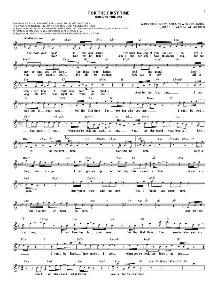 For The First Time Guitar scores gallery preview page 1