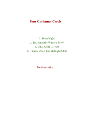 Book cover for Four Christmas Carols for Four Violins