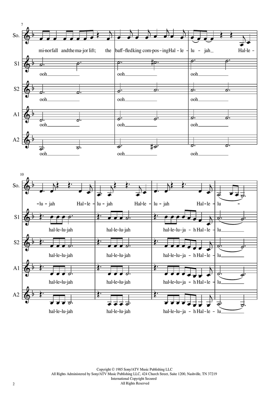 Hallelujah SSAA scores gallery preview page 2