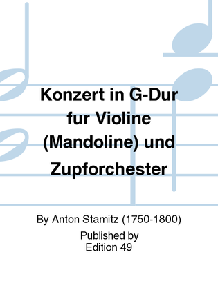 Konzert in G-Dur fur Violine (Mandoline) und Zupforchester
