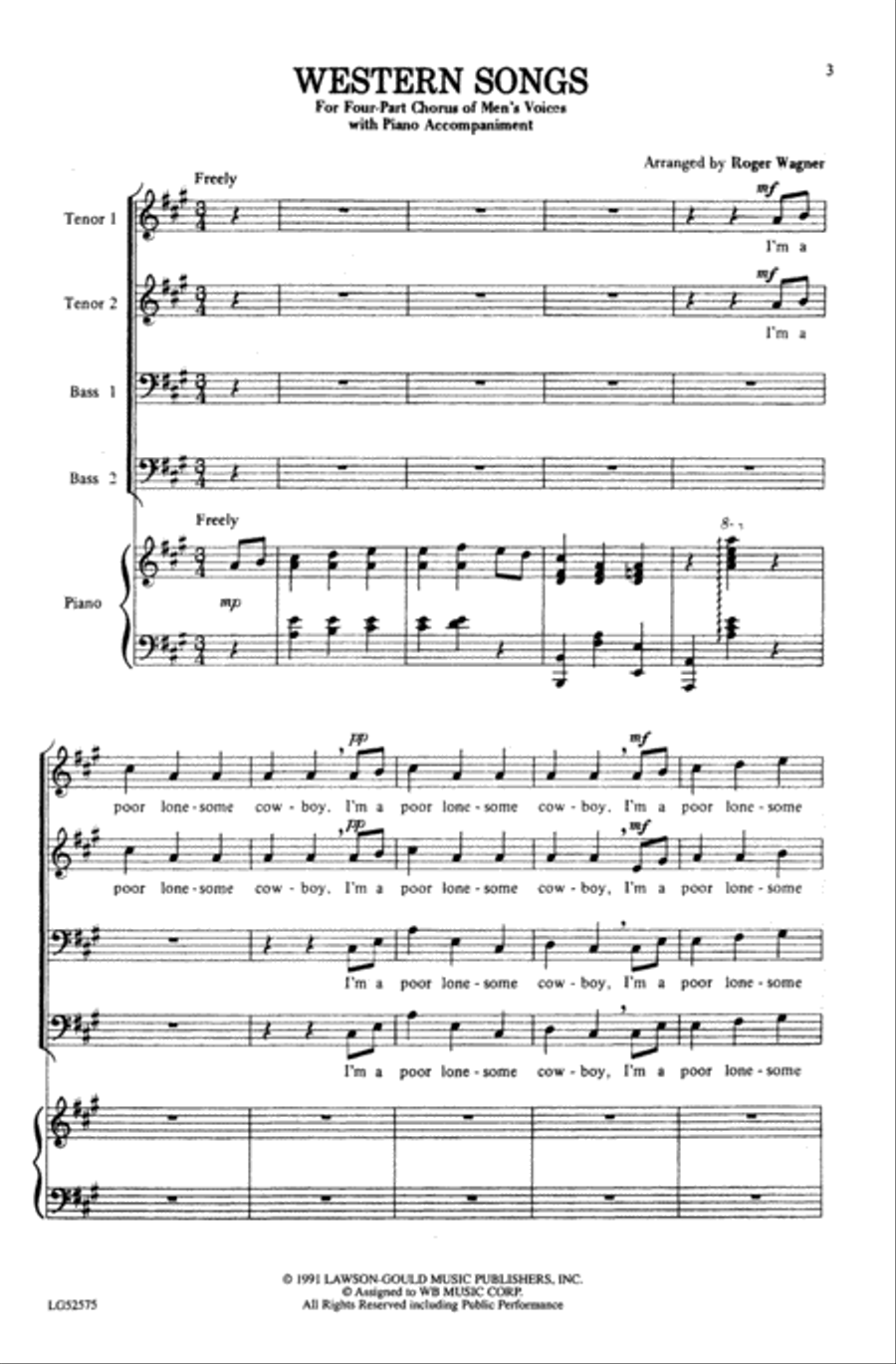Western Songs Western Songs Men's Choir scores gallery preview page 20
