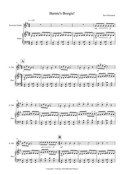 Burnie's Boogie! for Easy Guitar and Piano image number null