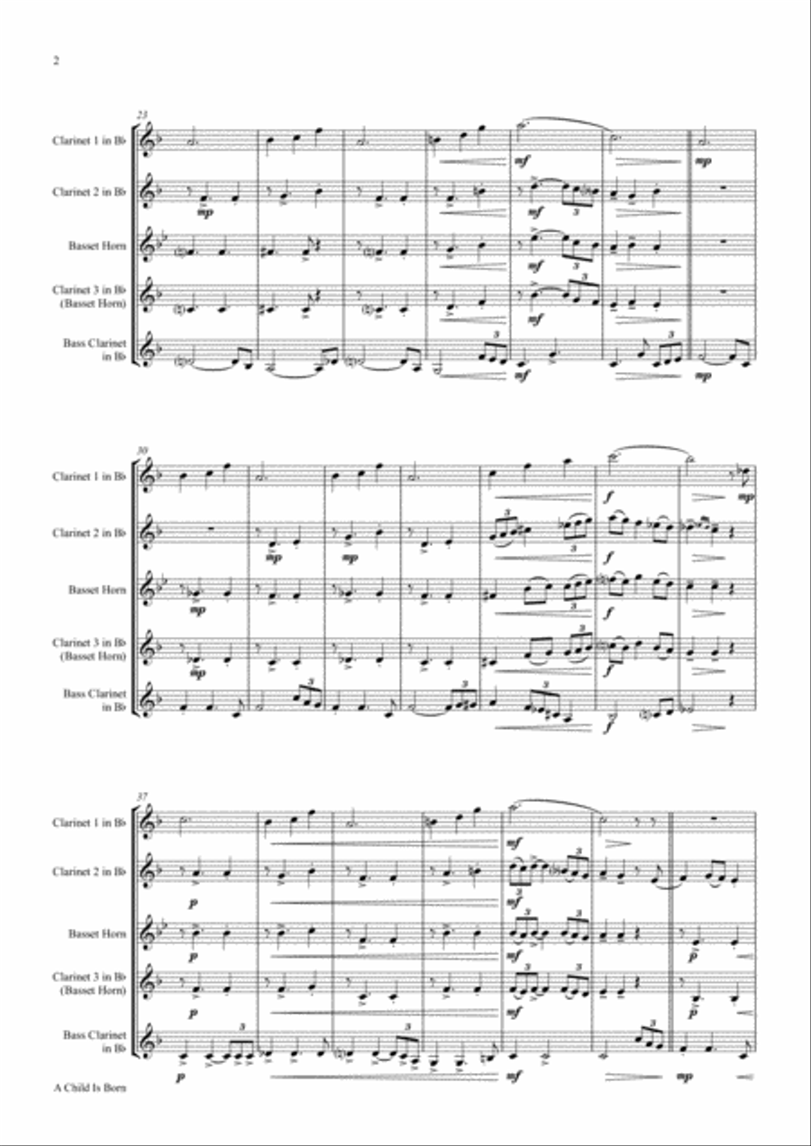A Child Is Born Woodwind Ensemble scores gallery preview page 2
