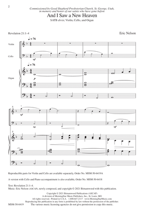 And I Saw a New Heaven (Choral Score)
