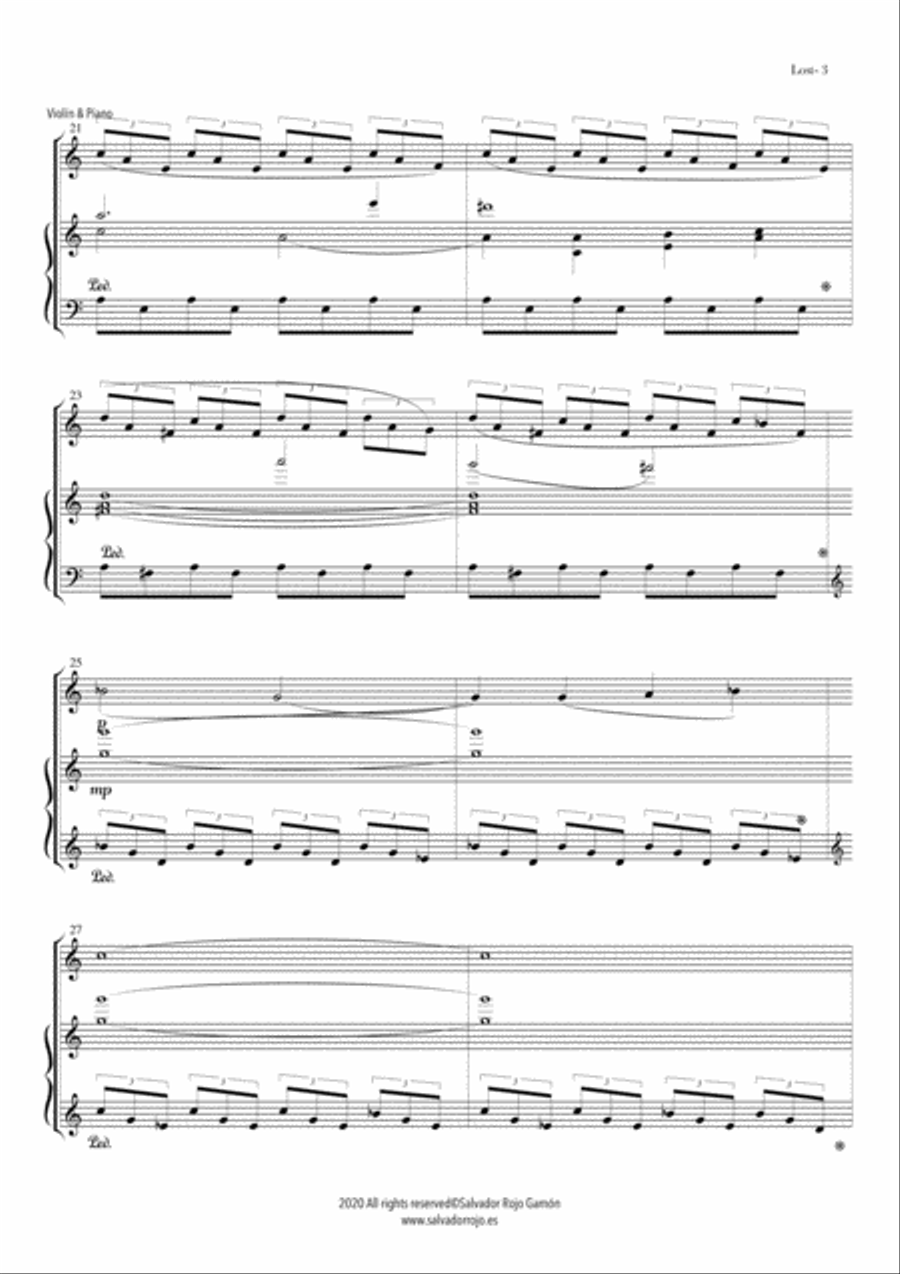 Lost for Violin and Piano Violin scores gallery preview page 3
