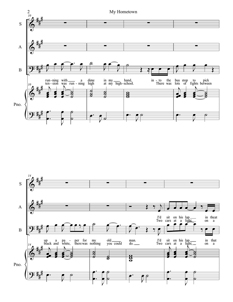 My Hometown 3-Part scores gallery preview page 2