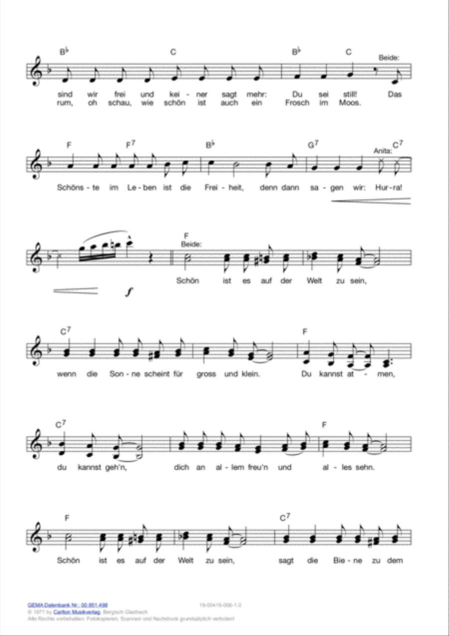 Schon ist es, auf der Welt zu sein Voice scores gallery preview page 3