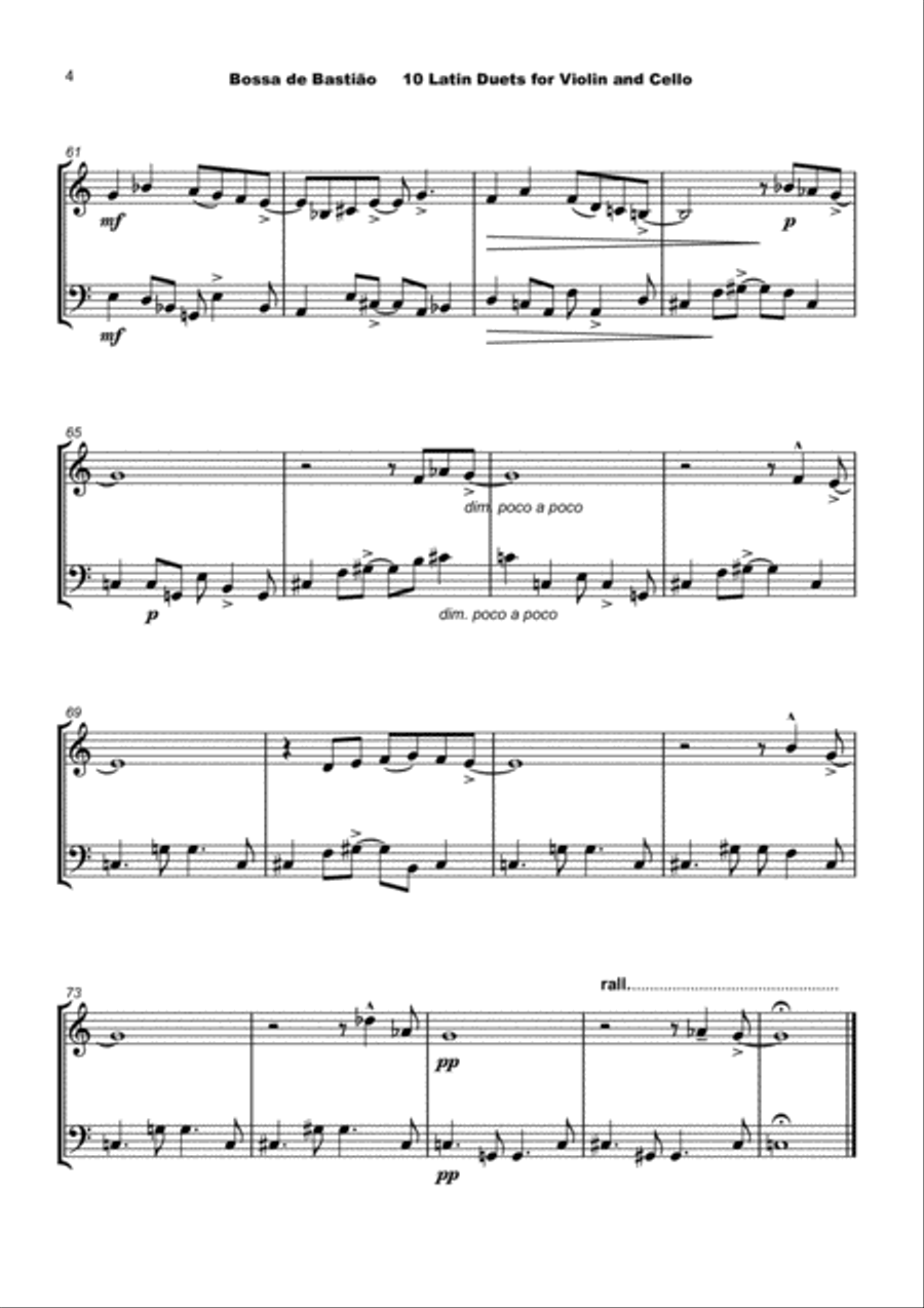 10 Latin Duets, for Violin and Cello String Duet scores gallery preview page 6