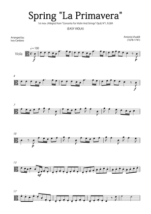Book cover for "Spring" (La Primavera) by Vivaldi - Easy version for VIOLA SOLO