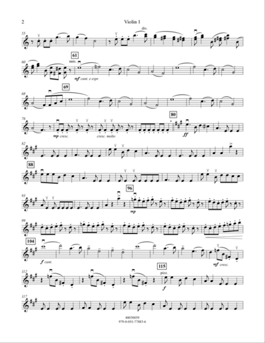 Cakewalk - Violin 1 Orchestra scores gallery preview page 2
