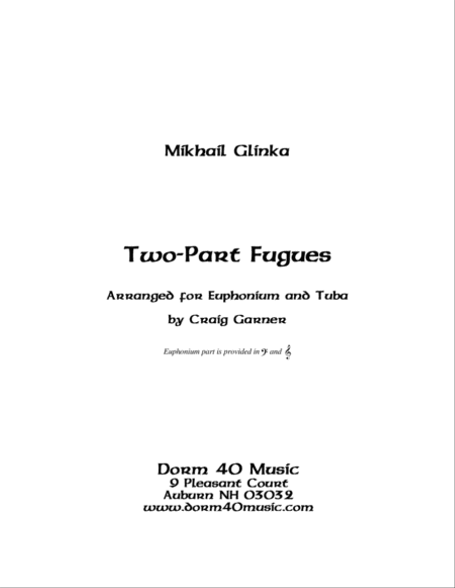 Two-Part Fugues (for Tuba and Euphonium (or Trombone)) 2-Part scores gallery preview page 1