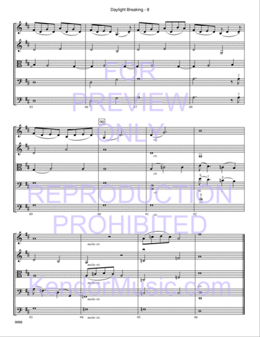 Daylight Breaking by Deborah Baker Monday String Orchestra - Sheet Music page 9