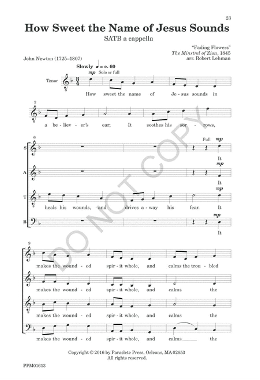 Nine American Folk Hymns 4-Part scores gallery preview page 26