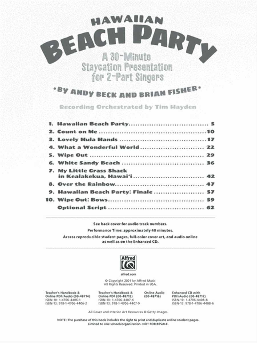 Hawaiian Beach Party Voice scores gallery preview page 2