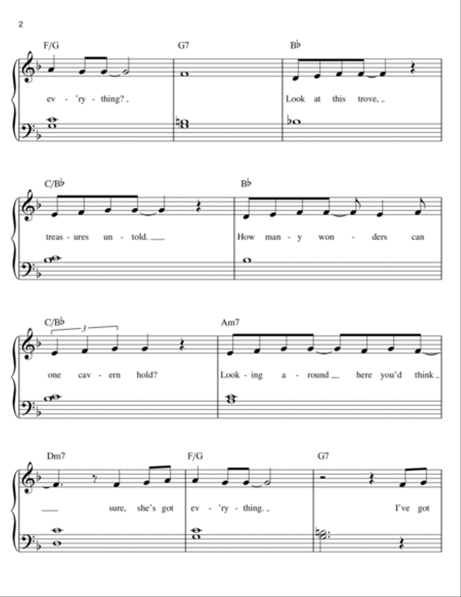 Part Of Your World (from The Little Mermaid) Easy Piano scores gallery preview page 2