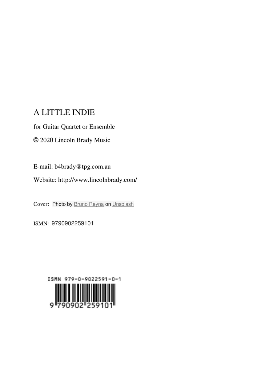 A LITTLE INDIE (ROCK)- Guitar Ensemble Guitar Ensemble scores gallery preview page 2