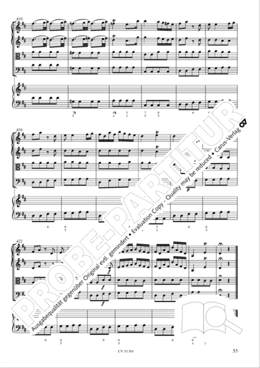 Concerto per il Cembalo in D Cello scores gallery preview page 54