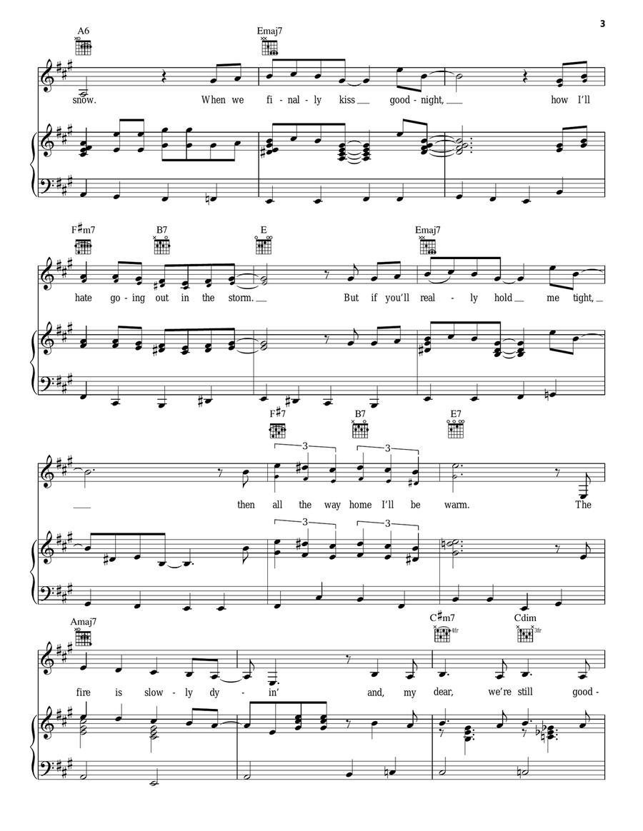 Let It Snow! Let It Snow! Let It Snow! Piano, Vocal, Guitar scores gallery preview page 3