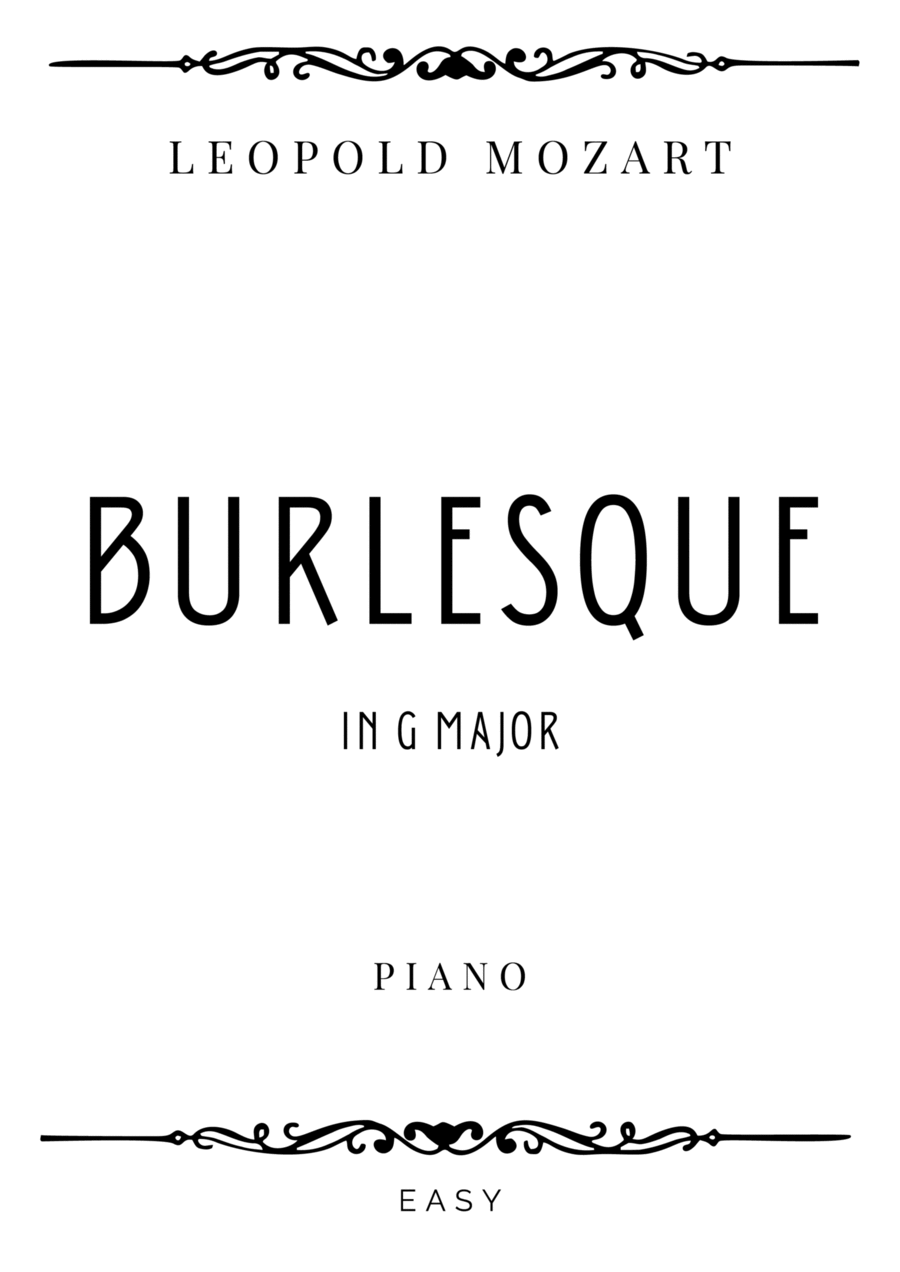 L. Mozart - Burlesque in G Major - Easy Piano Method scores gallery preview page 1