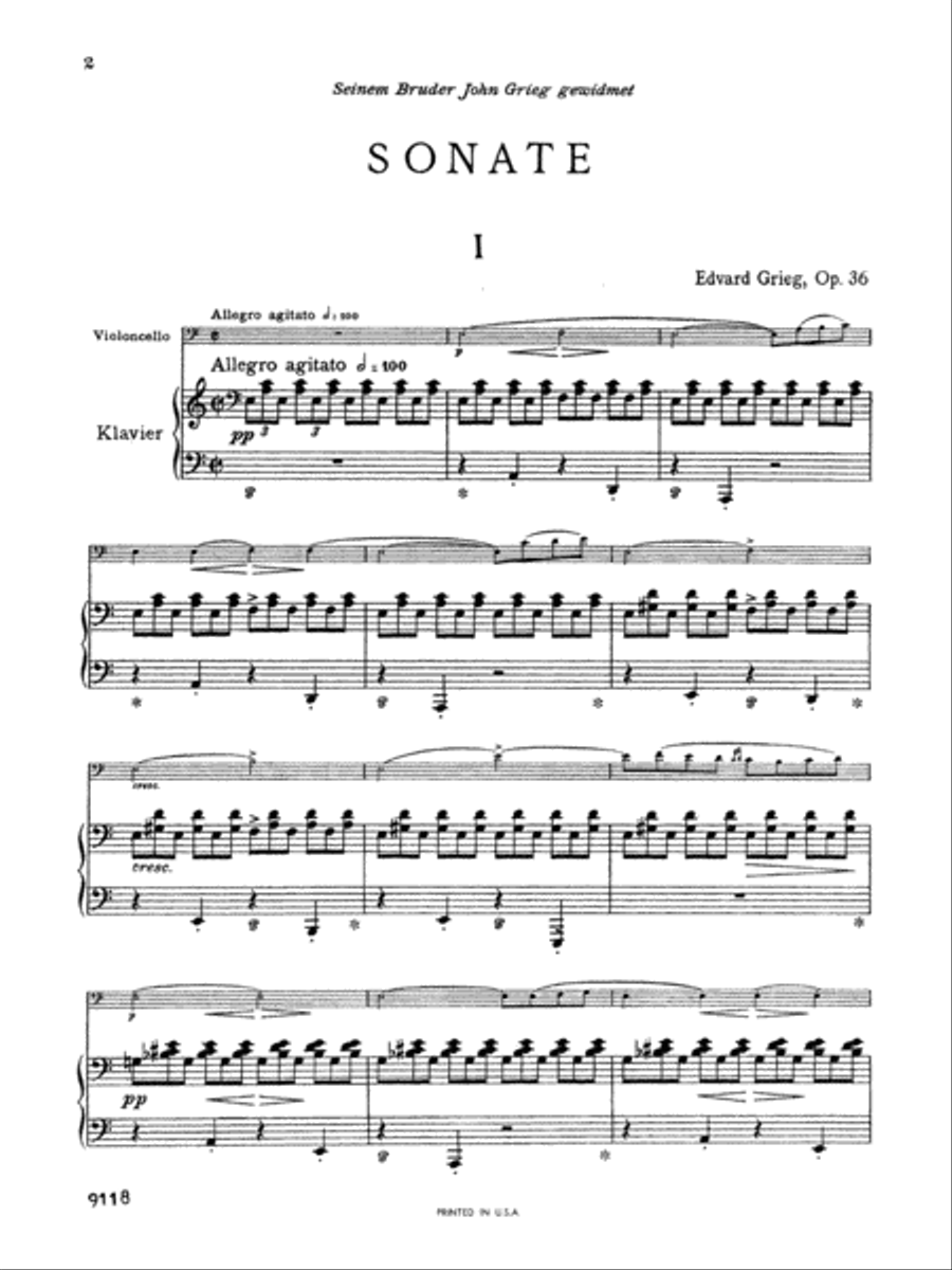 Cello Sonata in A Minor, Op. 36 Small Ensemble scores gallery preview page 3