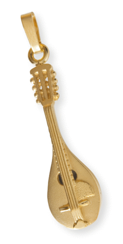 Gold-plated pendant : mandoline