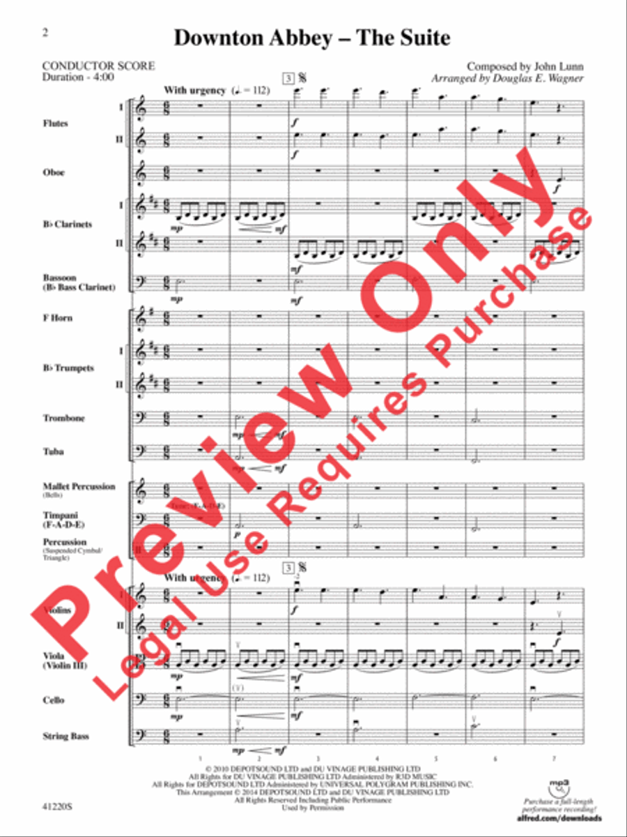Downton Abbey -- The Suite Full Orchestra scores gallery preview page 3