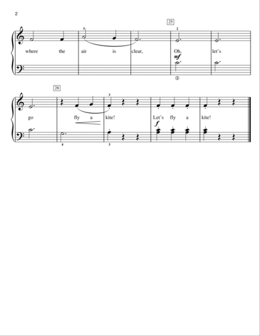 Let's Go Fly A Kite (from Mary Poppins) Piano Method scores gallery preview page 2