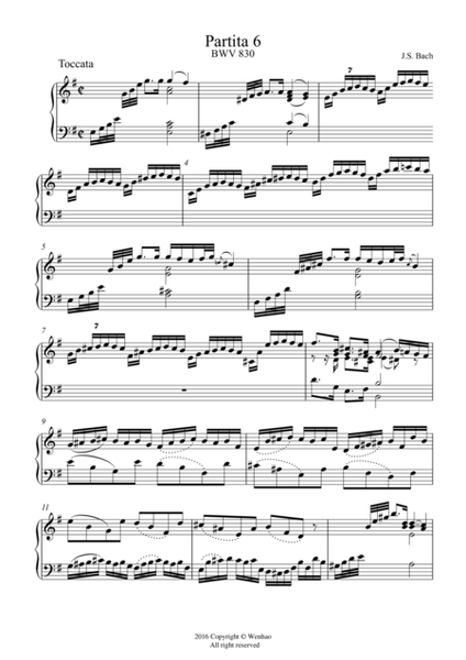 Bach - Partita No. 6 in E Minor, BWV 830