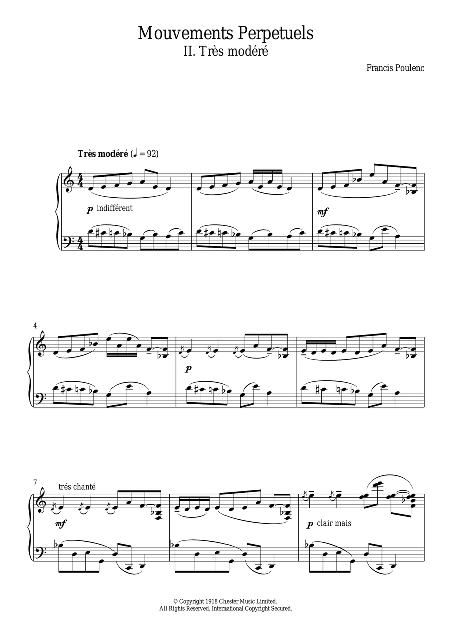 Mouvement Perpetuel No. 2 Piano Solo scores gallery preview page 1