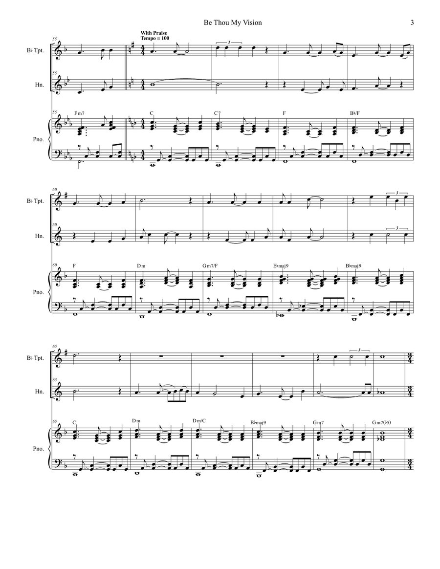 Be Thou My Vision (Duet for Bb-Trumpet and French Horn) Brass Duet scores gallery preview page 3