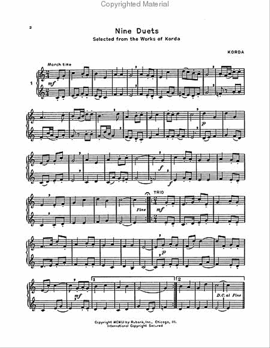 Selected Duets for Cornet or Trumpet Trumpet Duet scores gallery preview page 2