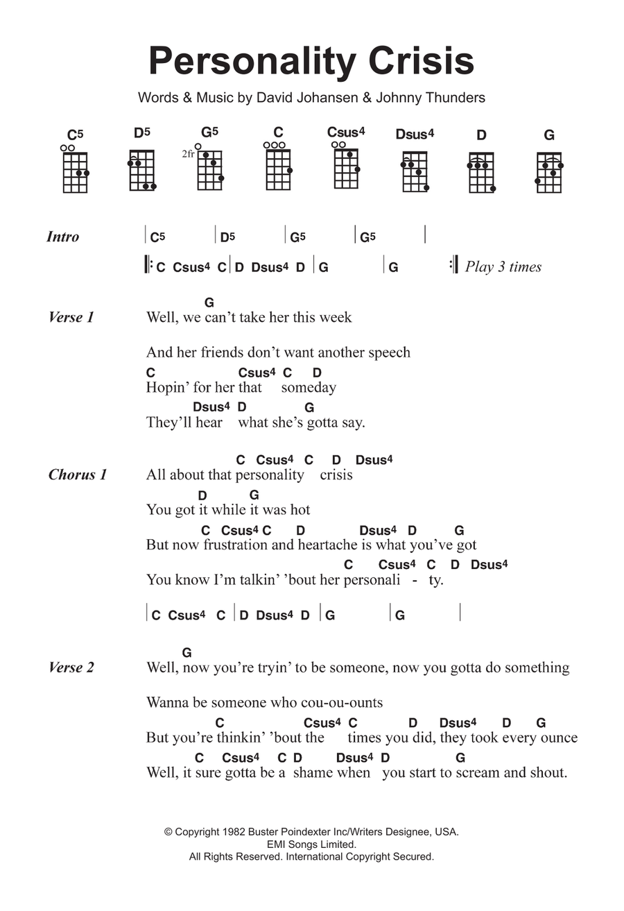 Personality Crisis Personality Crisis Ukulele scores gallery preview page 1