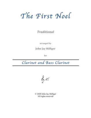 The First Noel for Clarinet and Bass Clarinet