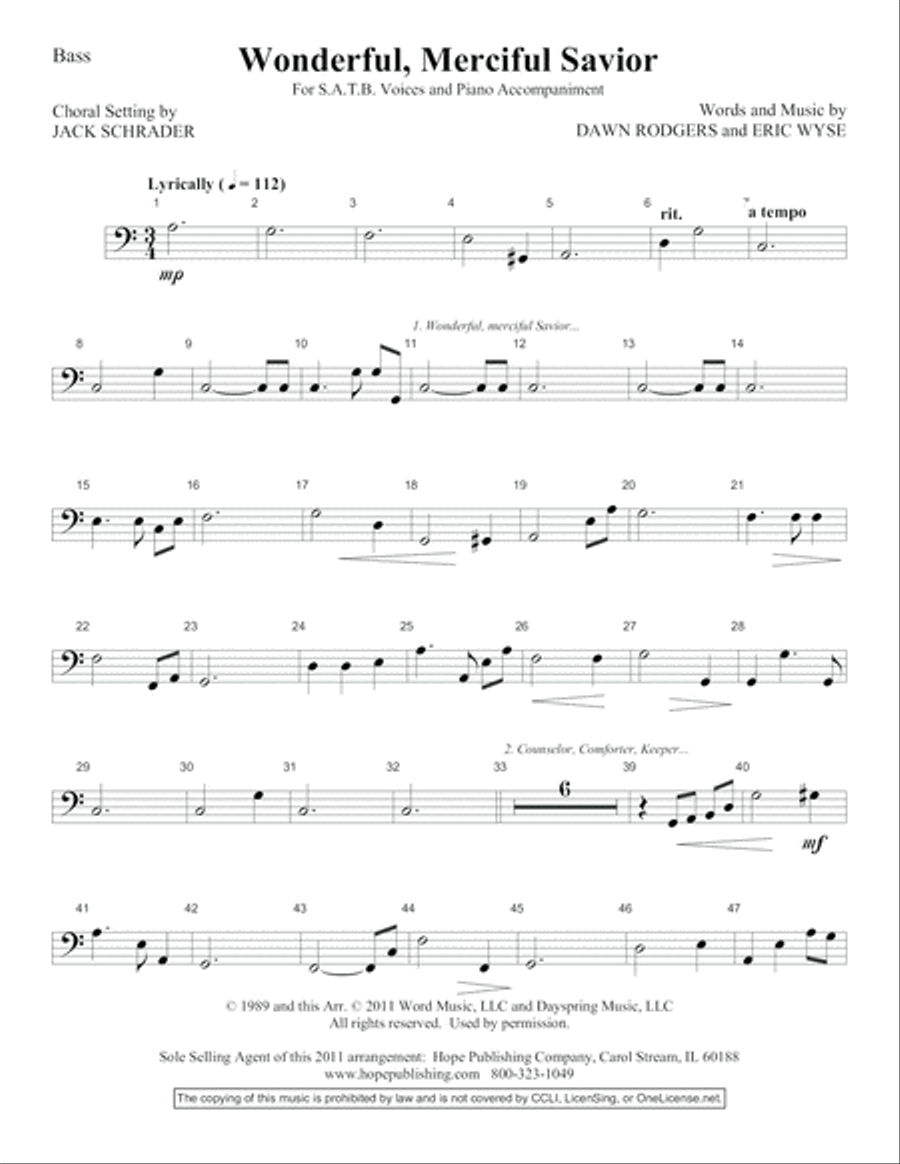 Wonderful, Merciful Savior Set of Parts scores gallery preview page 5
