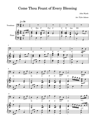 Come Thou Fount of Every Blessing (Trombone Solo with Piano)