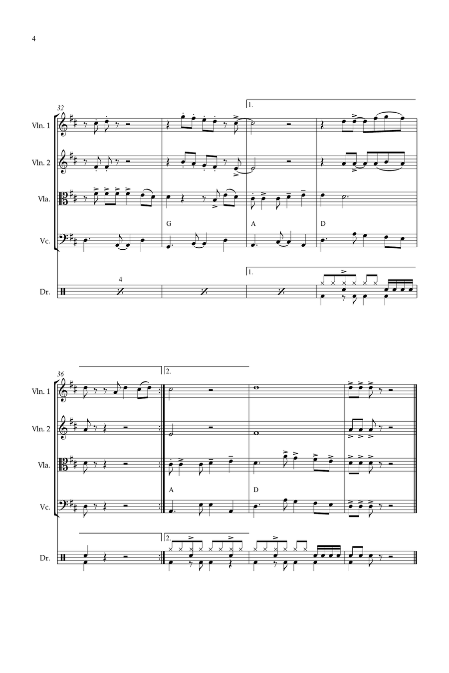 Feliz Navidad Feliz Navidad String Quartet scores gallery preview page 4