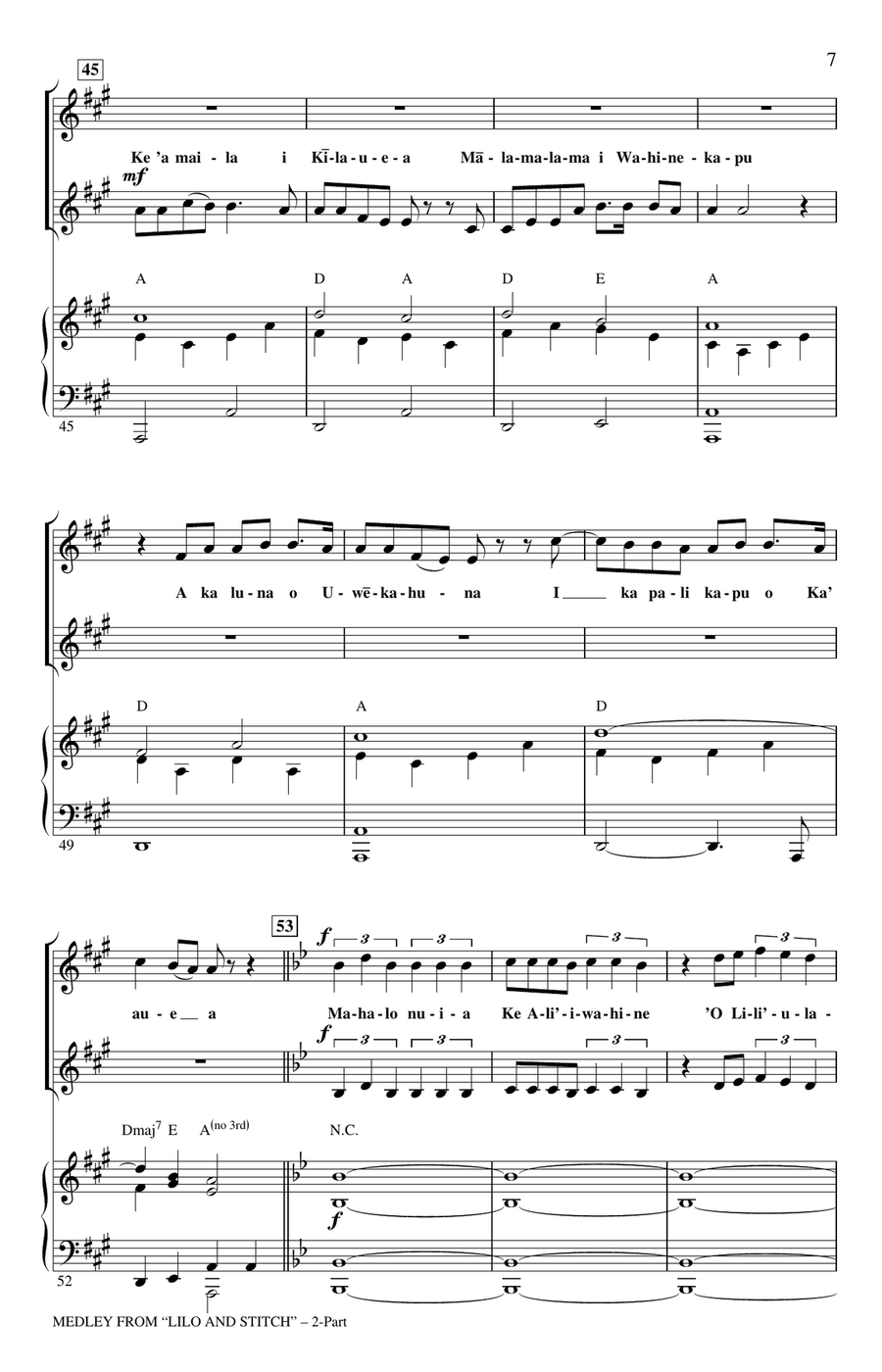 Lilo And Stitch (Medley) Lilo And Stitch (Medley) 2-Part scores gallery preview page 5