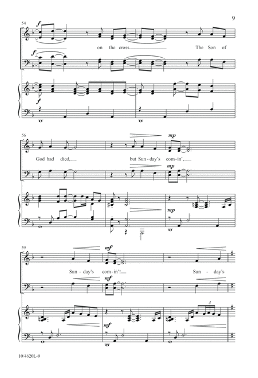 Sunday's Comin'! 4-Part scores gallery preview page 9