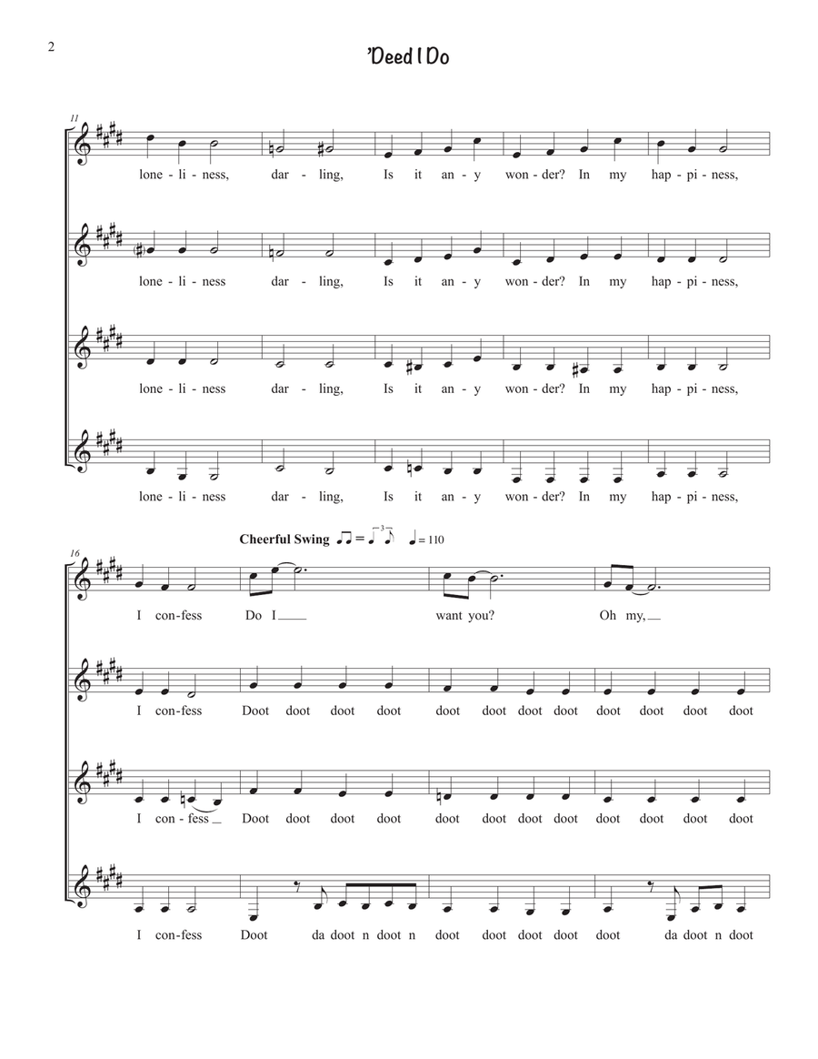 'Deed I Do SSAA scores gallery preview page 2