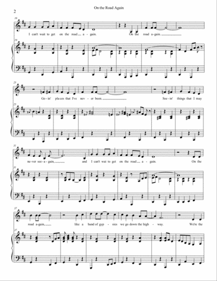 On The Road Again Voice scores gallery preview page 2