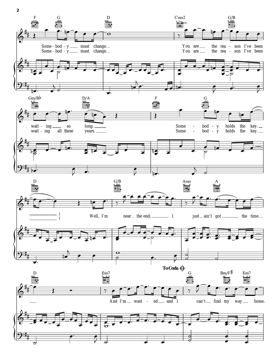 Can't Find My Way Home Piano, Vocal, Guitar scores gallery preview page 2
