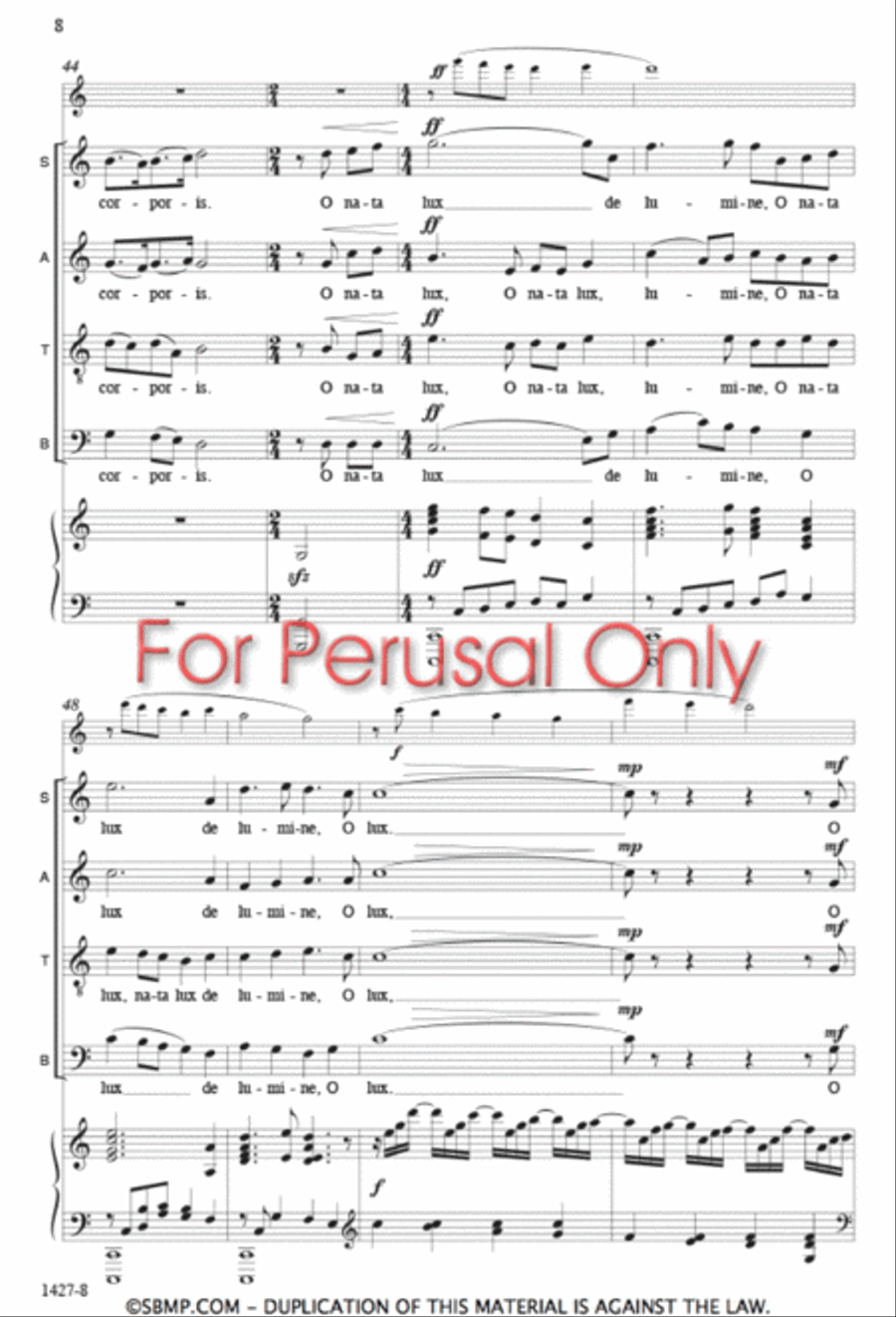 O nata lux - SATB Octavo 4-Part scores gallery preview page 7