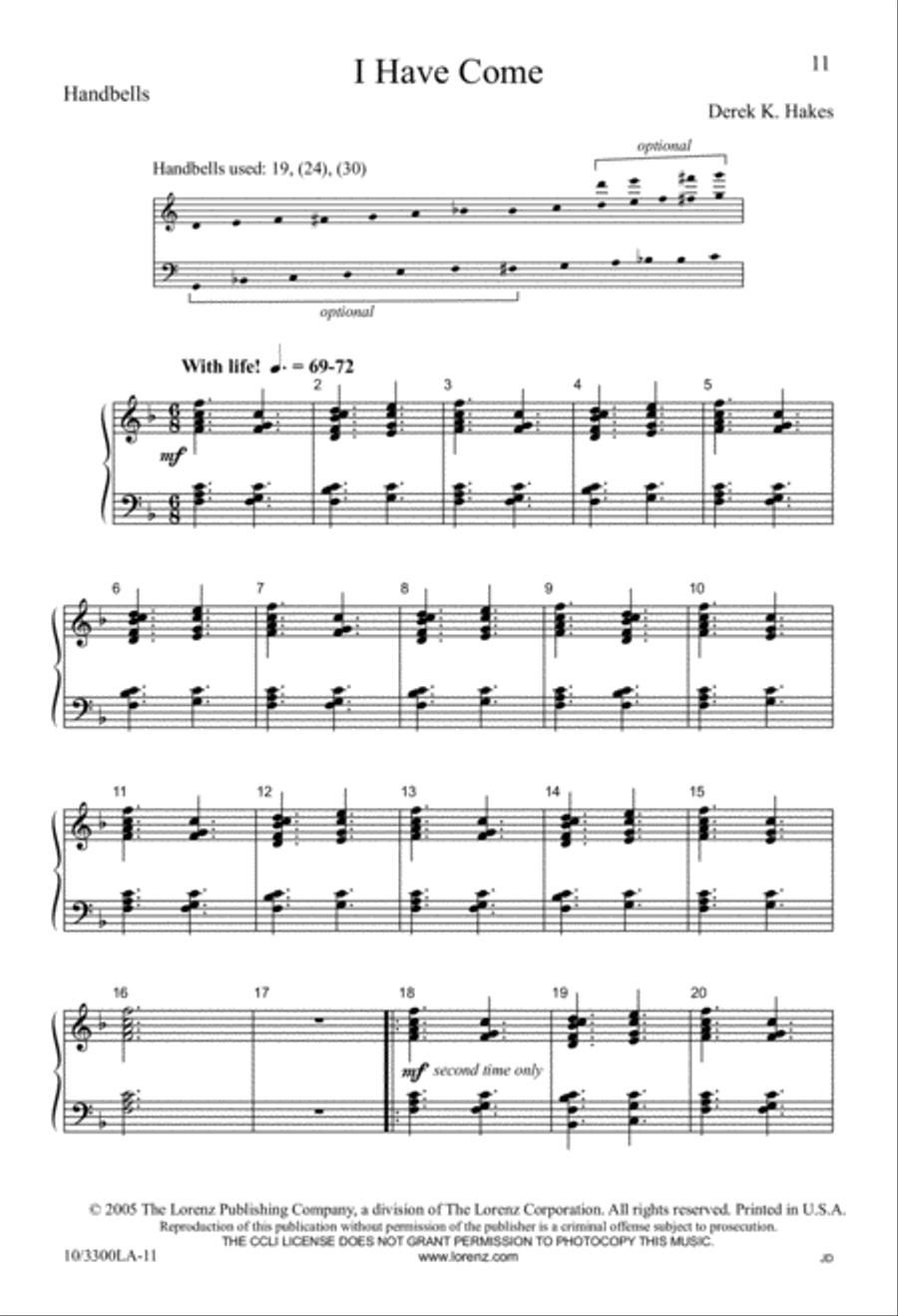 I Have Come 2-Part scores gallery preview page 12