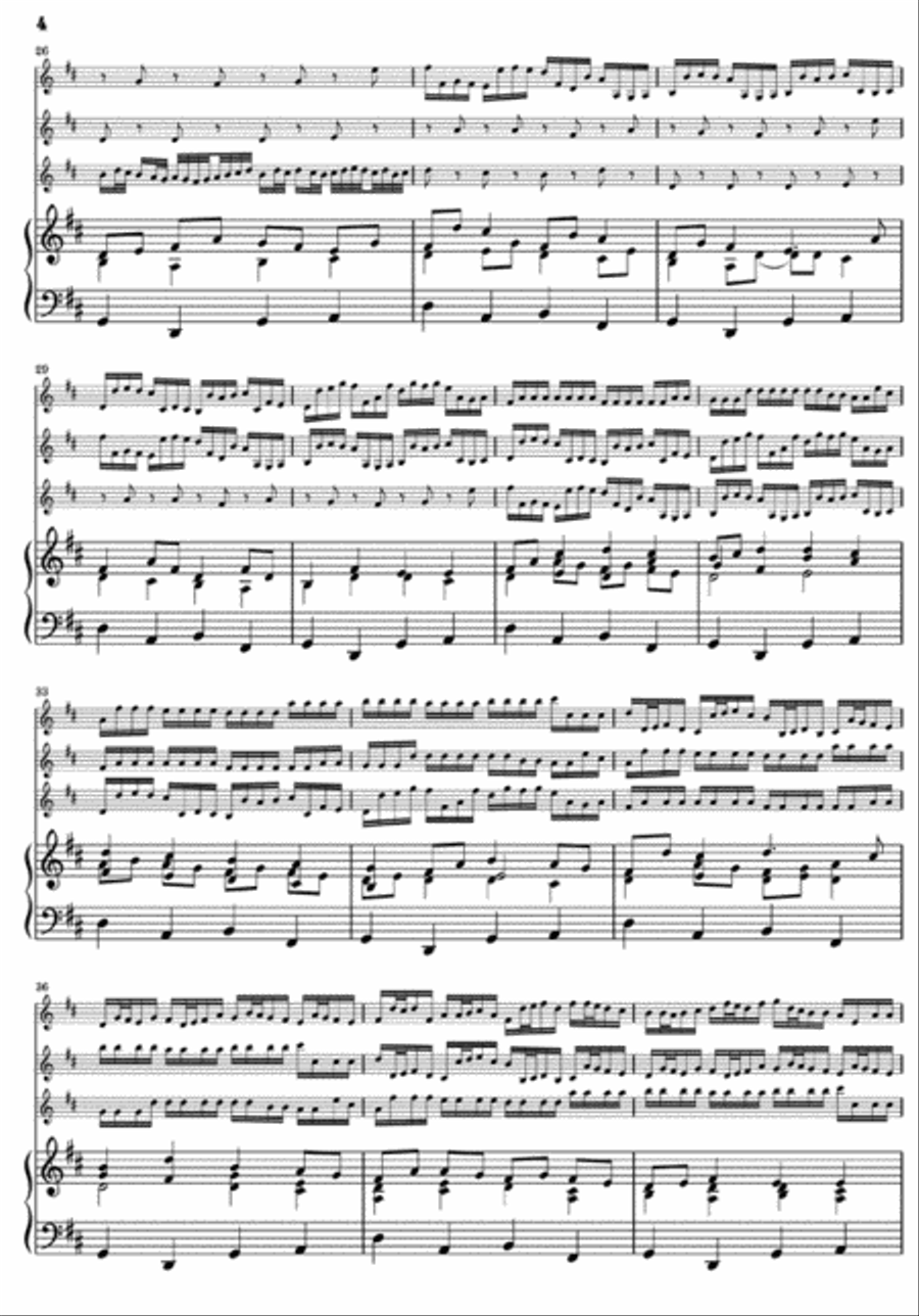 Canon and Gigue for Three Violins and Basso Continuo in D Major String Orchestra scores gallery preview page 4