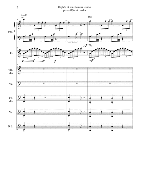 Orphée et les chemins le rêve (version pour piano, flûte et cordes) image number null