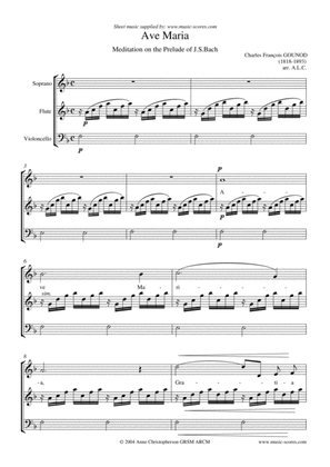 Ave Maria - Soprano Voice, Flute and Cello