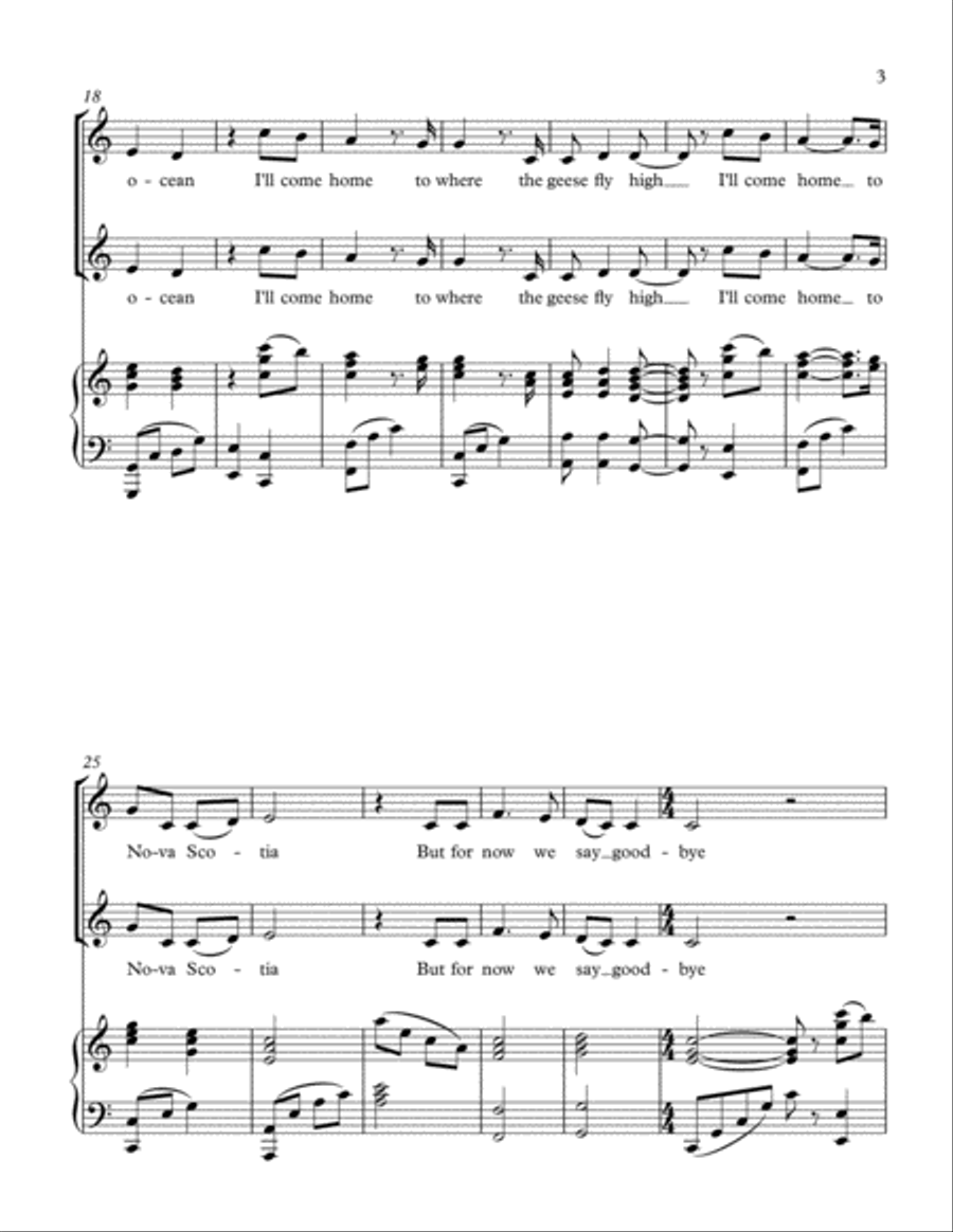 Come Home to Nova Scotia (SA Choir and Piano) SA scores gallery preview page 3